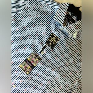 NEW Hart Schaffner Marx “Key West Collection” Striped Shirt men’s large NWT